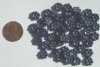 50 8mm Opaque Dark Blue Flowers